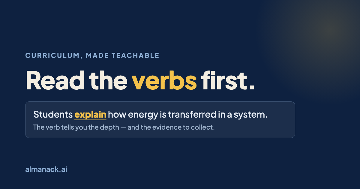 Read the verbs first: a fast way to teach a curriculum you were just handed